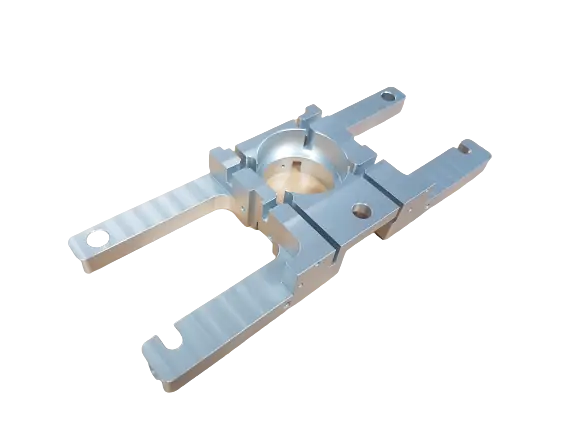 Schnellwechsler Rückseite – CNC-gefrästes Bauteil aus Aluminium, gefertigt von SR-Zerspanung in Stamsried