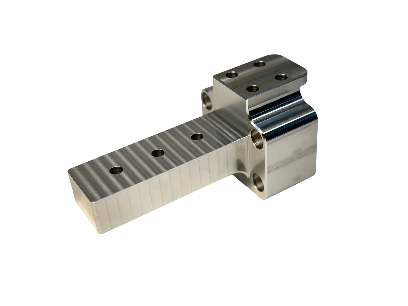 Seitenstütze – CNC-gefrästes Bauteil aus Aluminium, gefertigt von SR-Zerspanung in Stamsried